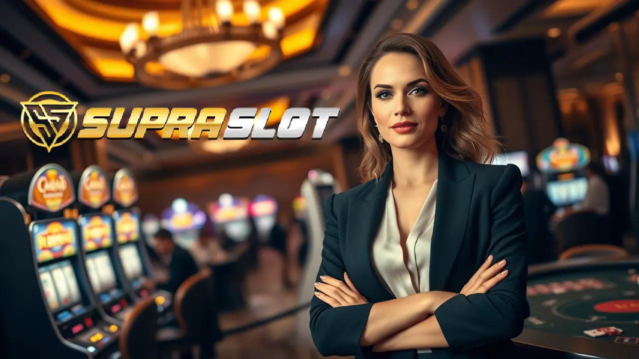 supraslot casino logo and women